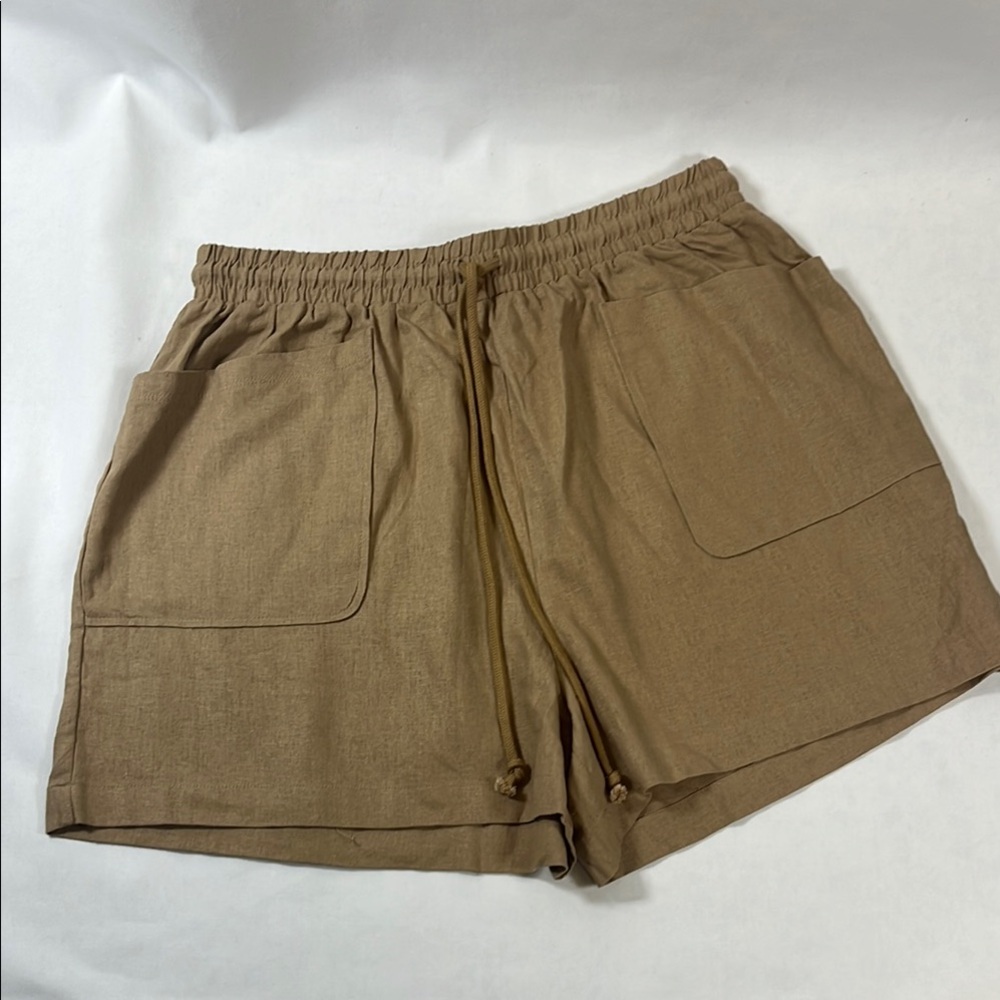 Rae Mode Linen Blend High-Waisted Shorts 2XL NWOT